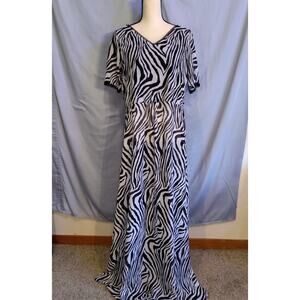 Semi-Sheer Zebra Print Maxi Dress